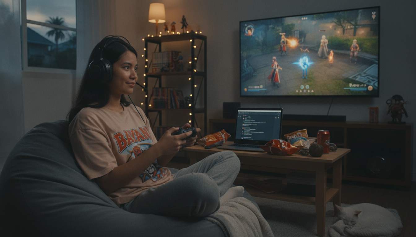 Join the Fun at STARCITY88 Happy Filipino woman enjoying online gaming